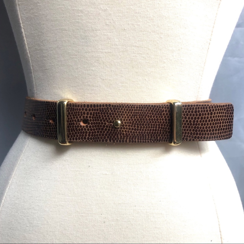 Gap brown snakeskin texture belt with pin buckle
